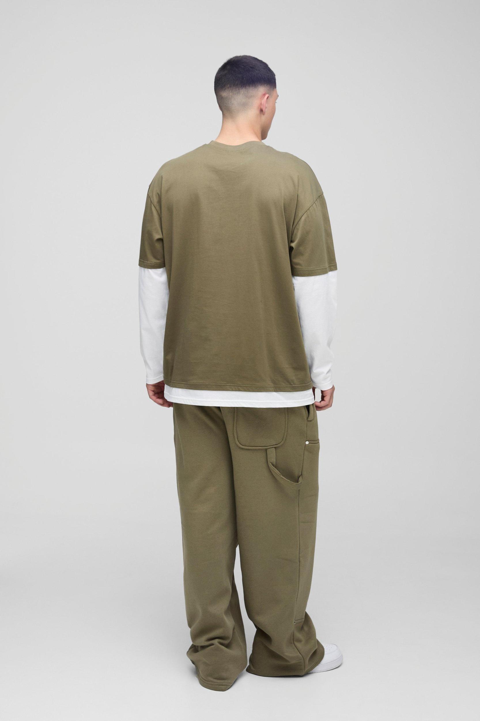 Oversized Faux Layer Varsity Embossed T-Shirt | boohooMAN USA Product Image