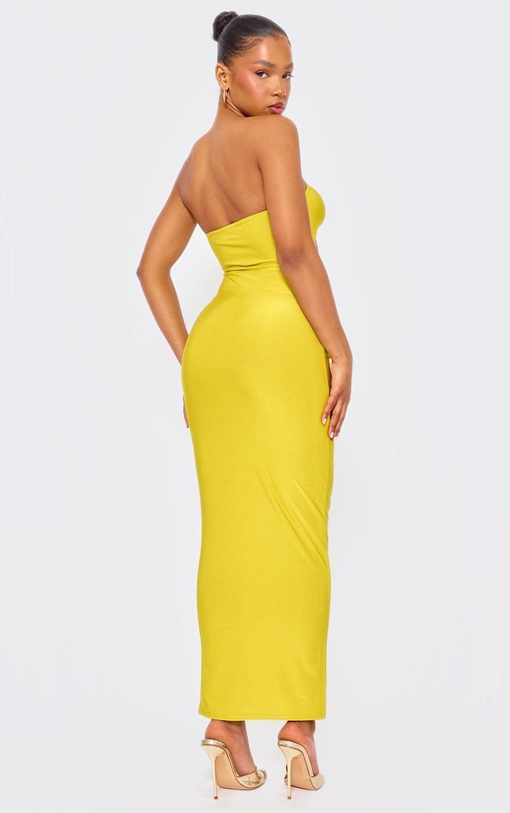 Olive Slinky Metallic Cut Out Maxi Dress Product Image