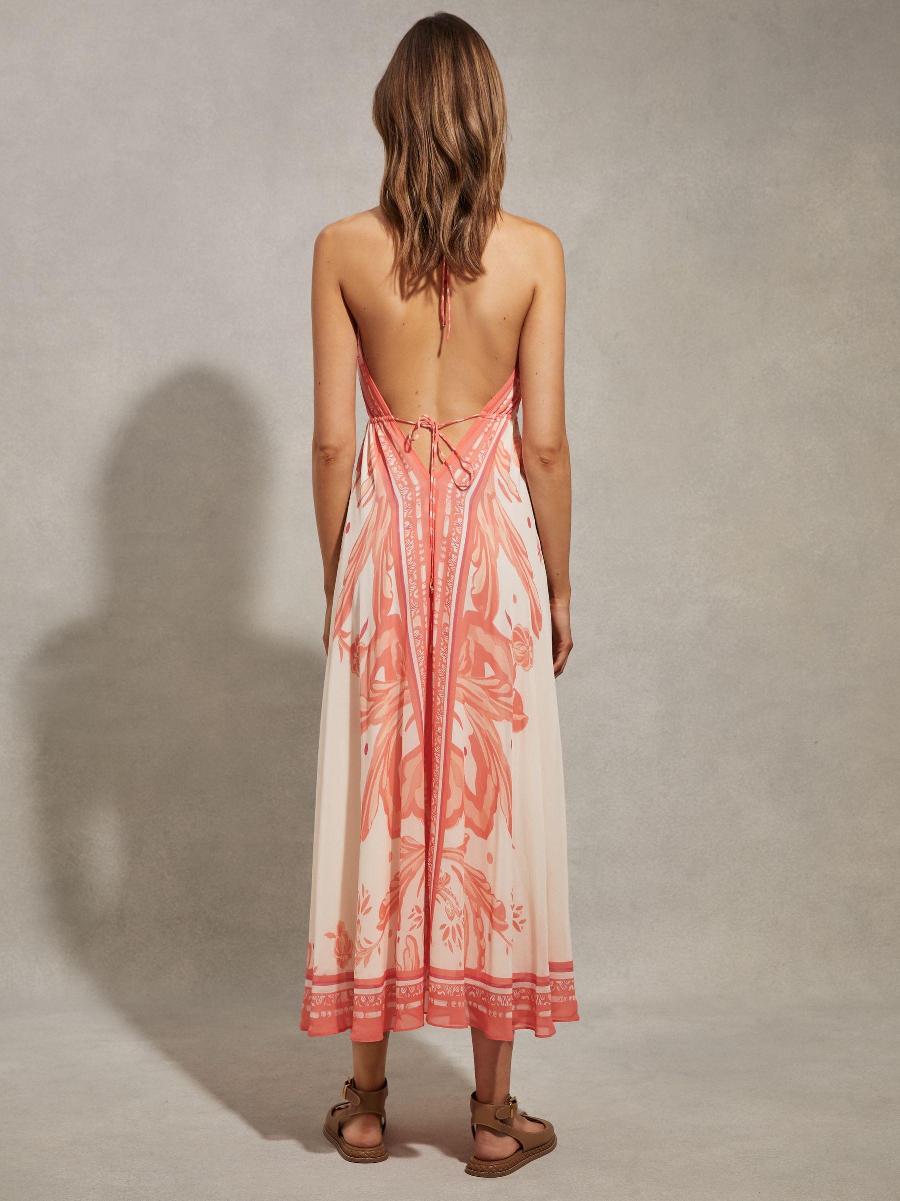 Petite Linen Belted Sleeveless Midi Dress in Neutral Product Image