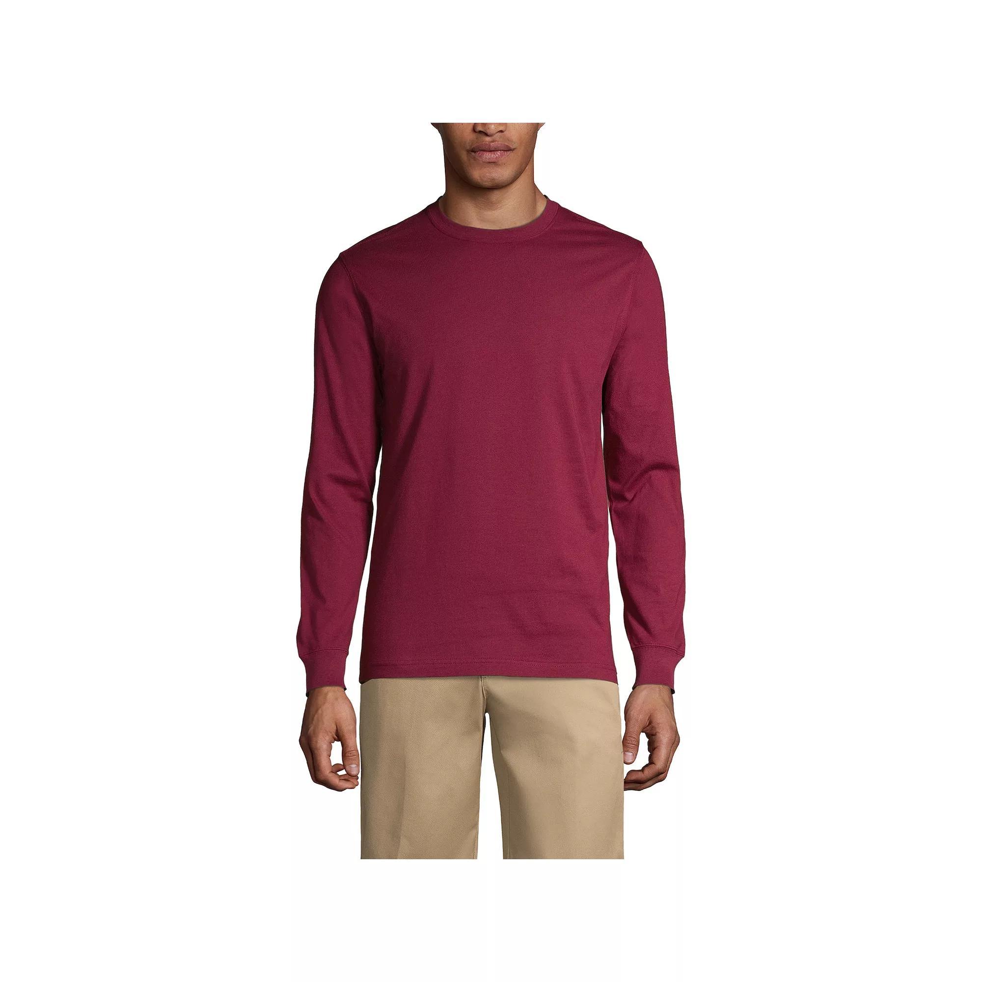 Men's Lands' End Essential Long Sleeve School Uniform T-shirt, Size: Medium, Red Product Image