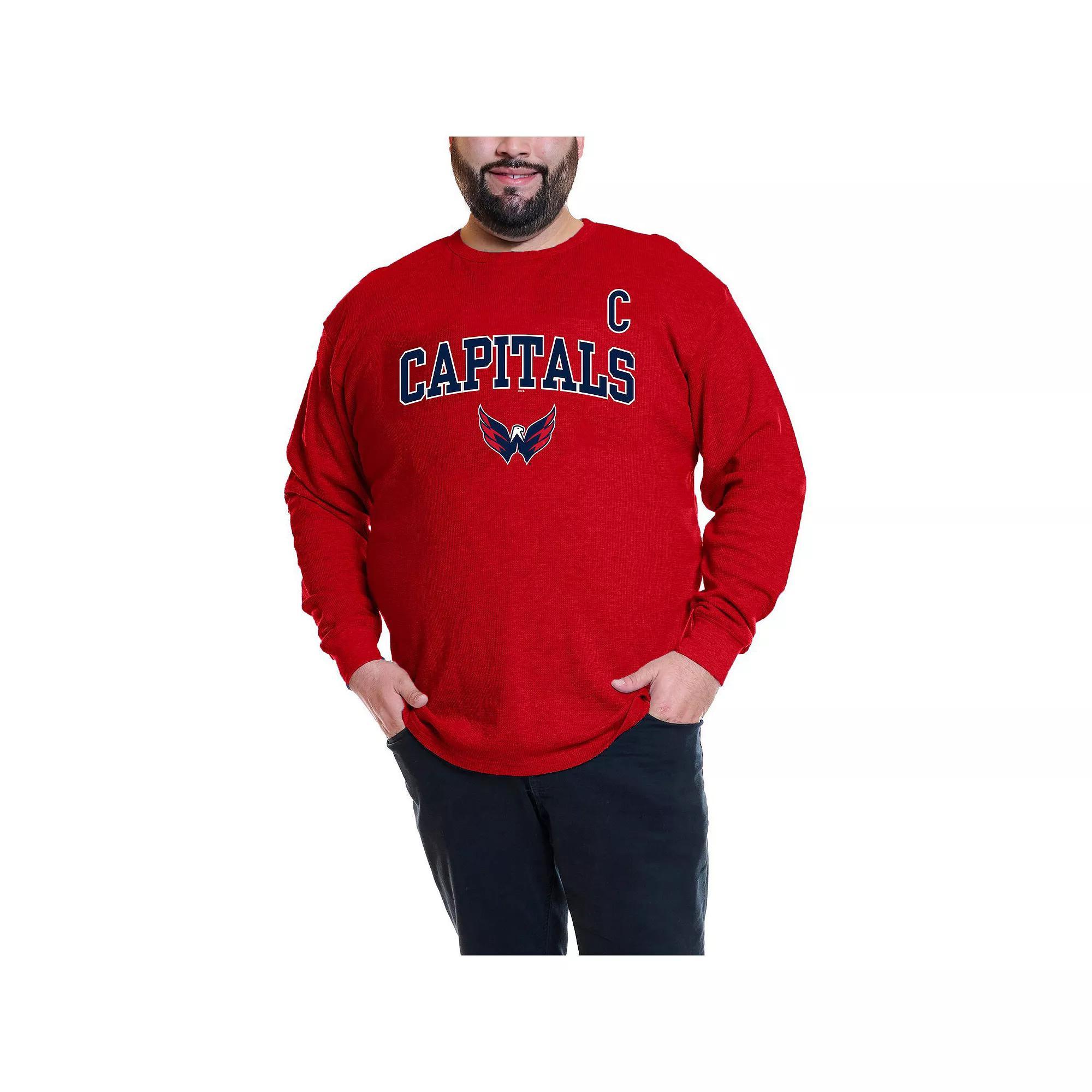 Men's Profile Alexander Ovechkin Red Washington Capitals Big & Tall Name & Number Thermal Pullover Sweatshirt, Size: 4XLT Product Image