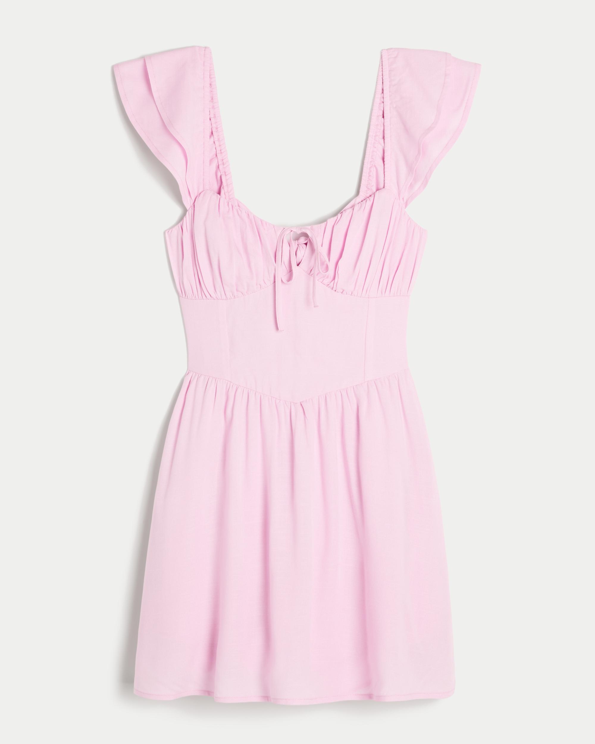Flutter Sleeve V-Waist Mini Dress Product Image