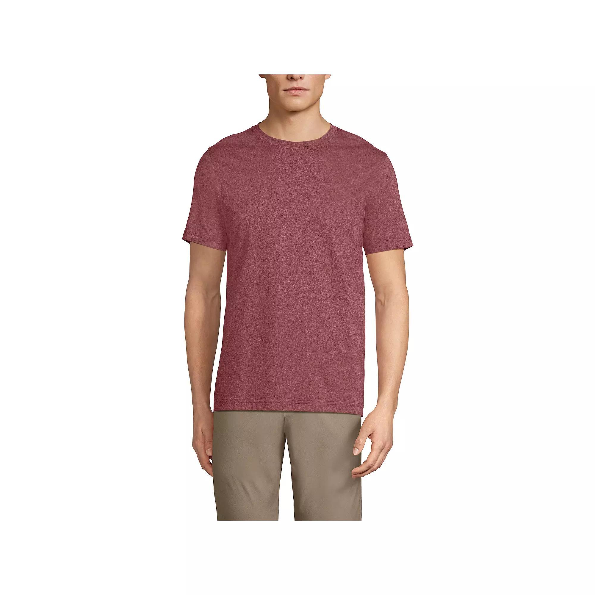 Men's Lands' End Supima Crewneck Tee, Size: Large, Grey Blue Stripe Product Image