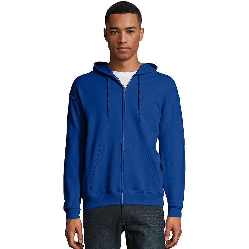 Men's Hanes® EcoSmart Fleece Full-Zip Hooded Jacket, Size: Large, Deep Royal1 Product Image