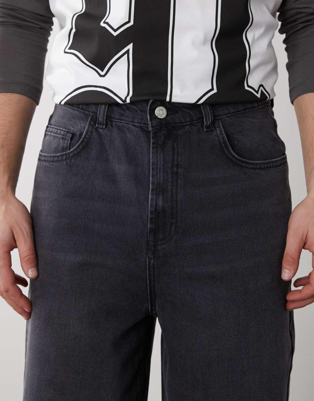Reclaimed Vintage baggy dad jeans in washed black Product Image
