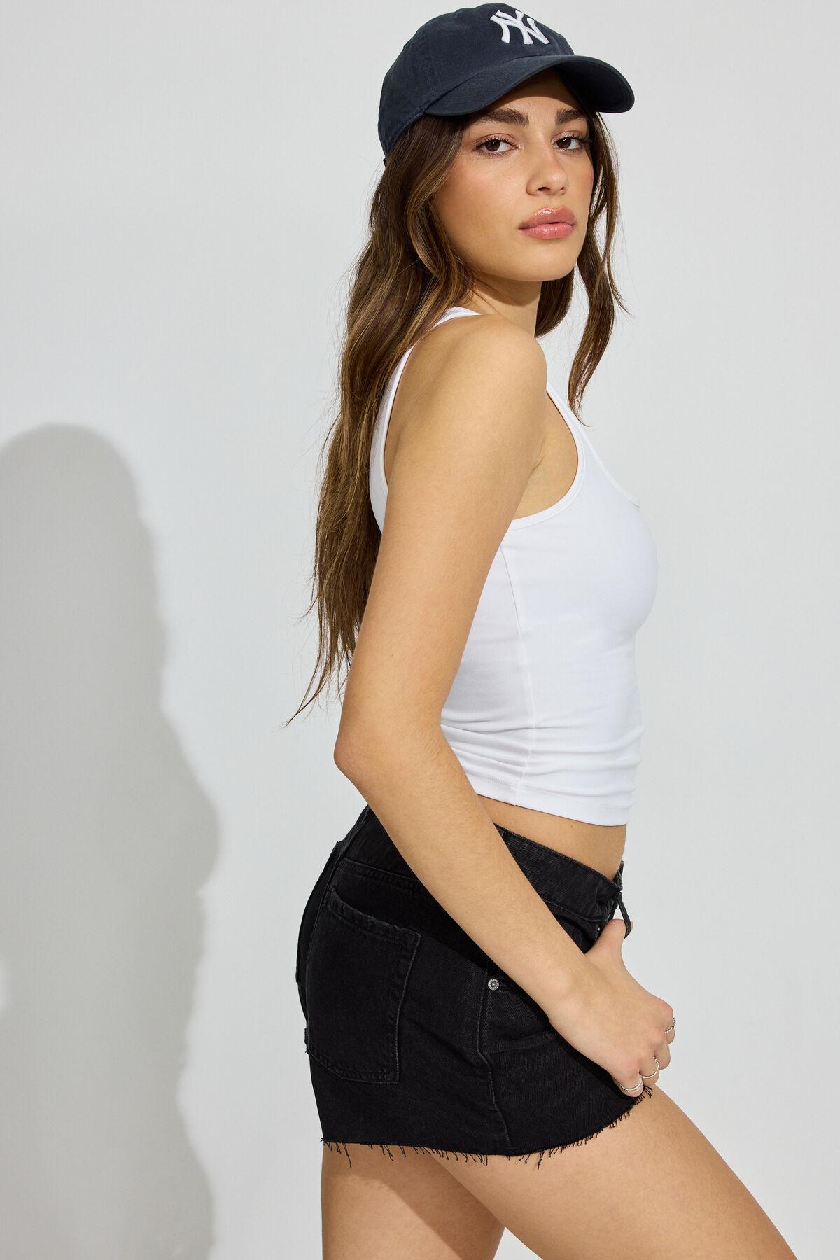 Denim Relaxed A-Line Shorts Product Image