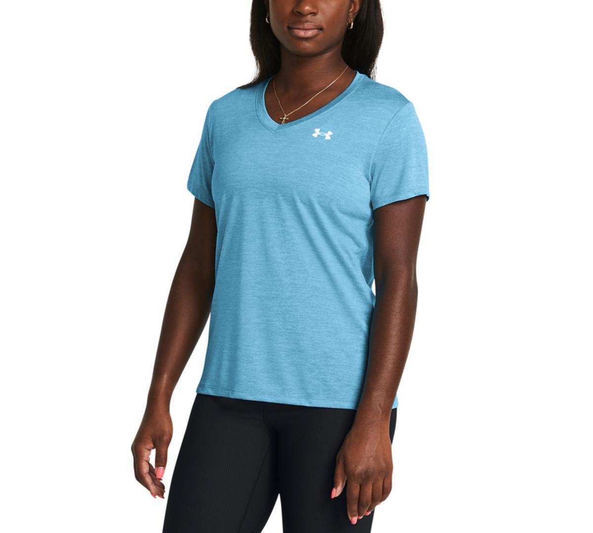Women's Under Armour Tech™ V-Neck Short Sleeve Tee, Size: XXL, Halo Gray Product Image