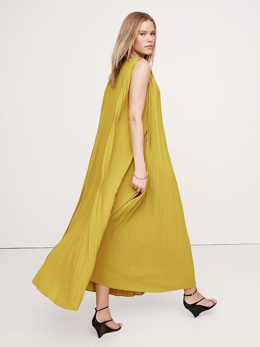 Pleated Cape Maxi Dress Product Image