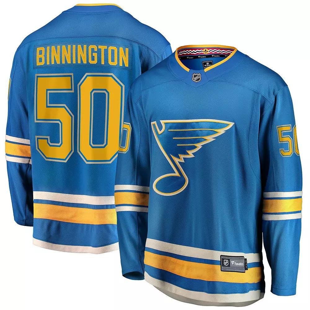 Men's Fanatics Branded Jordan Binnington Blue St. Louis Blues 2018/19 Alternate Premier Breakaway Player Jersey, Size: Medium Product Image