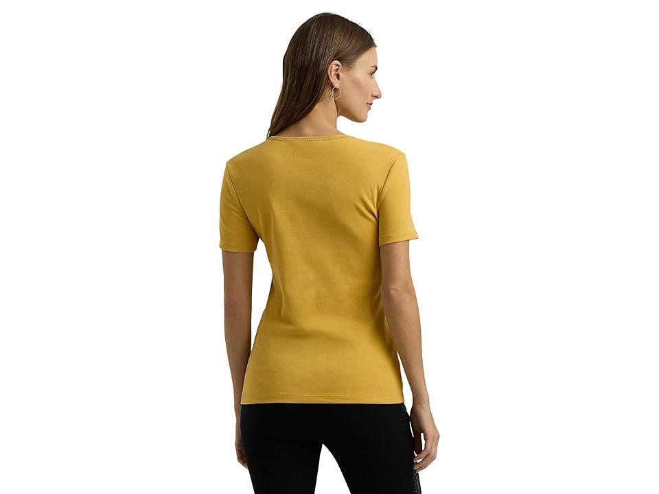 Lauren Ralph Lauren Stretch Cotton Tee (Golden Sun) Women's Clothing Product Image