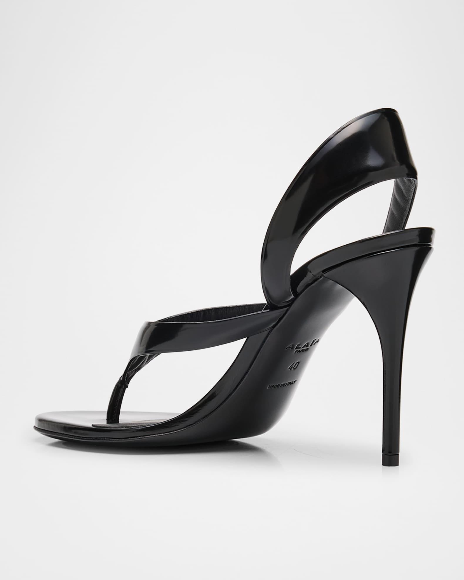 Leather Thong Slingback Sandals Product Image