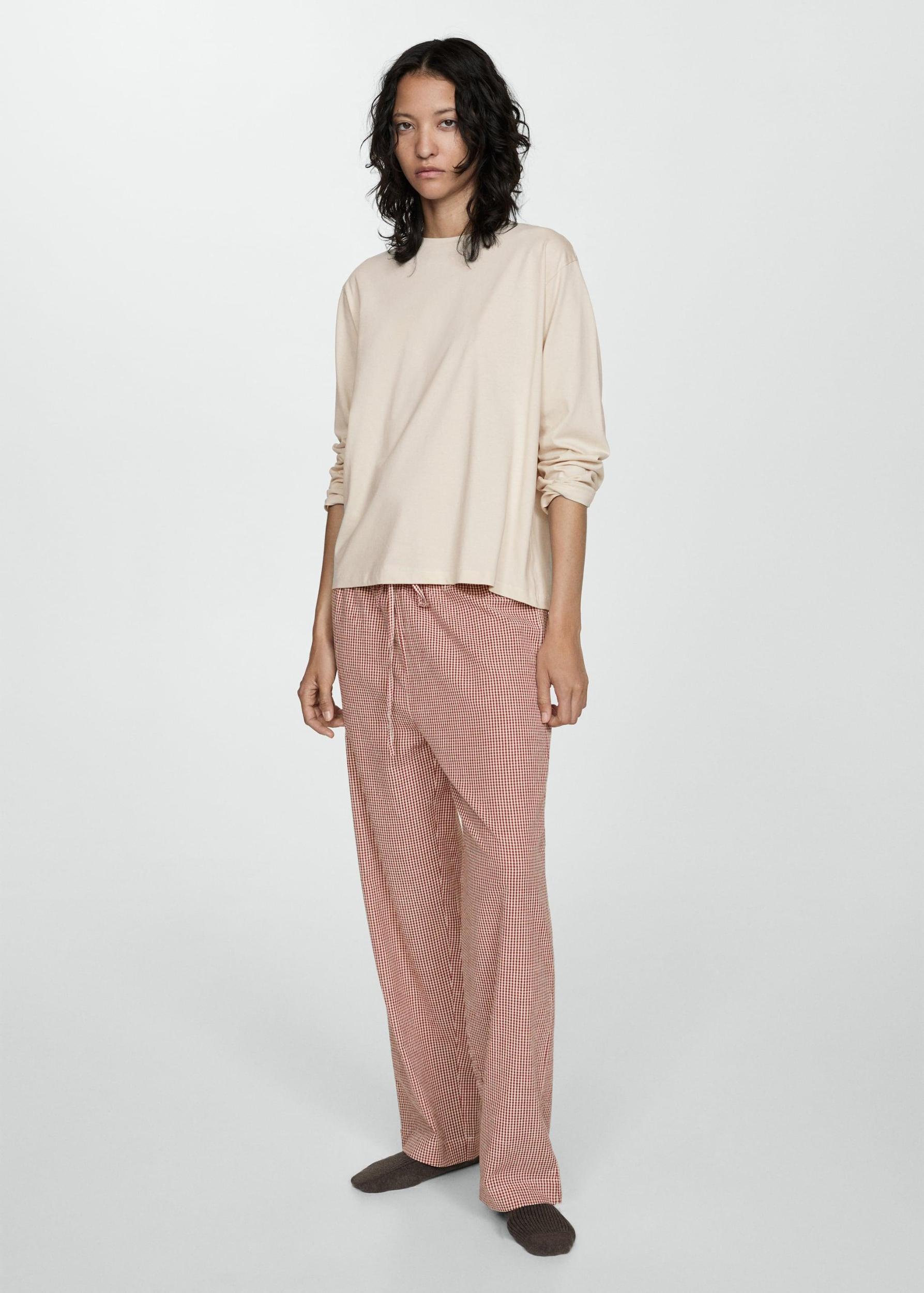 Two-piece cotton pyjamas - Women | MANGO USA Product Image