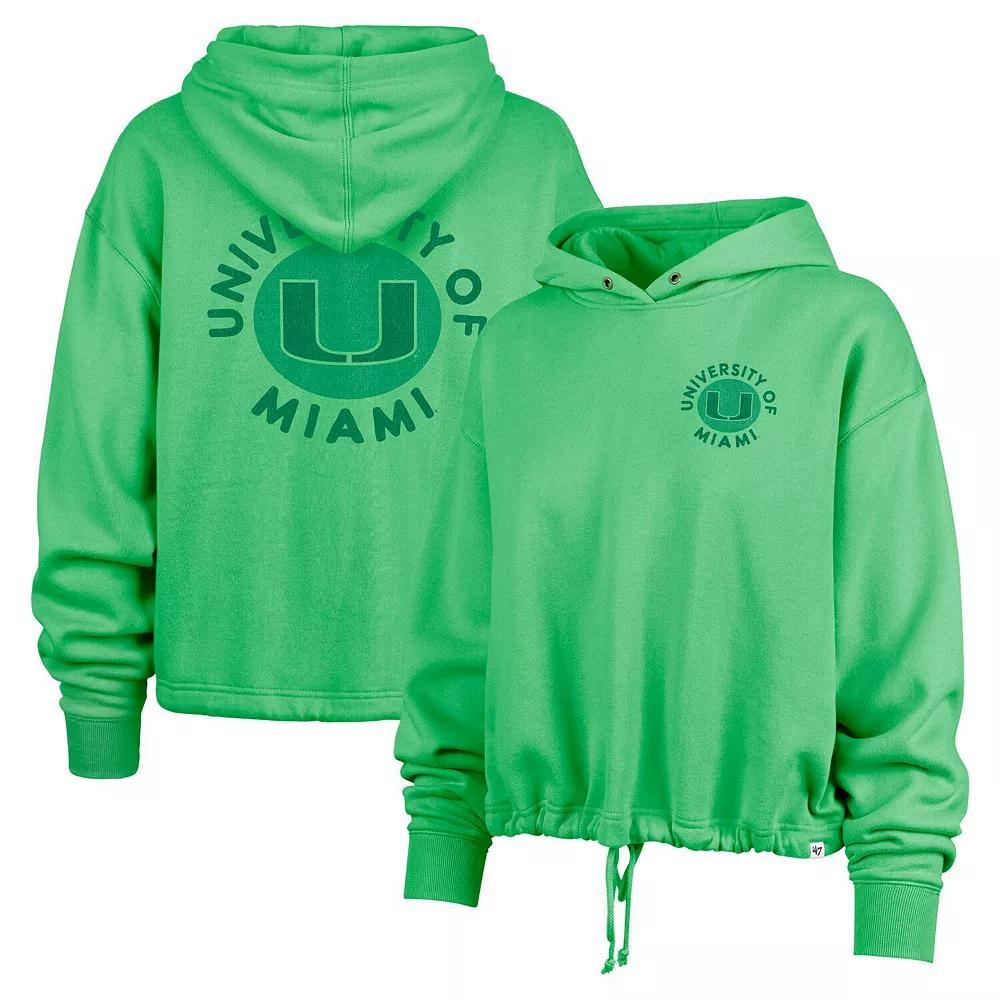 Women's '47  Green Miami Hurricanes Luminance Dot Venice Pullover Hoodie, Size: Large Product Image