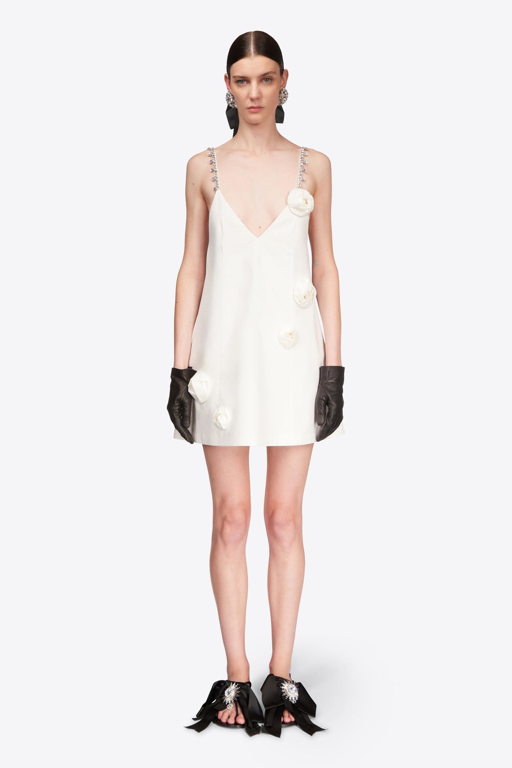 Crystal Rosette Poplin Mini Dress Product Image