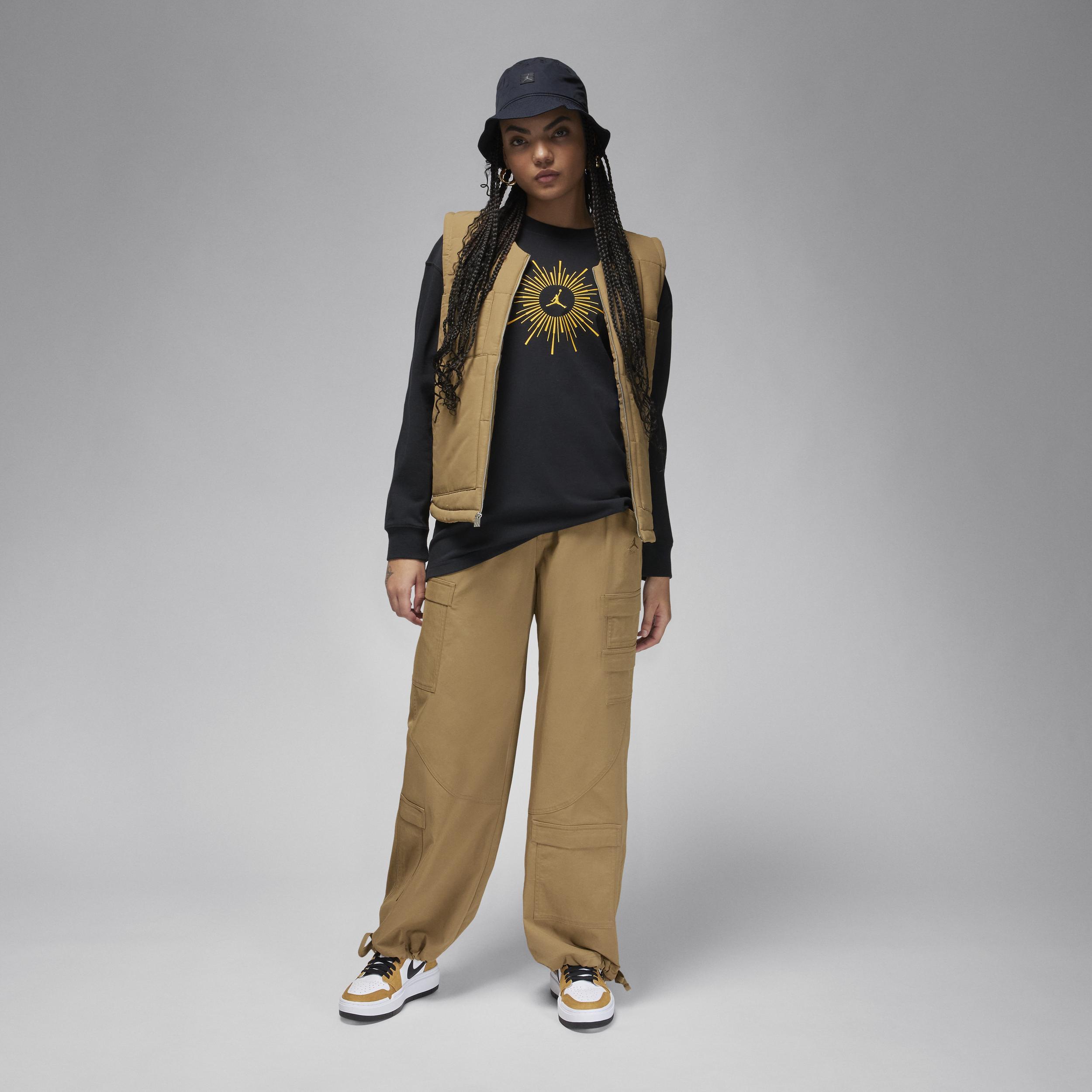 Jordan Womens Flight Optimism LS Tee - Black/Yellow Ochre Product Image