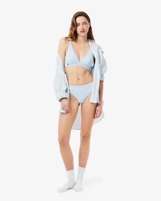 Ribbed Cotton Triangle Bralette Product Image