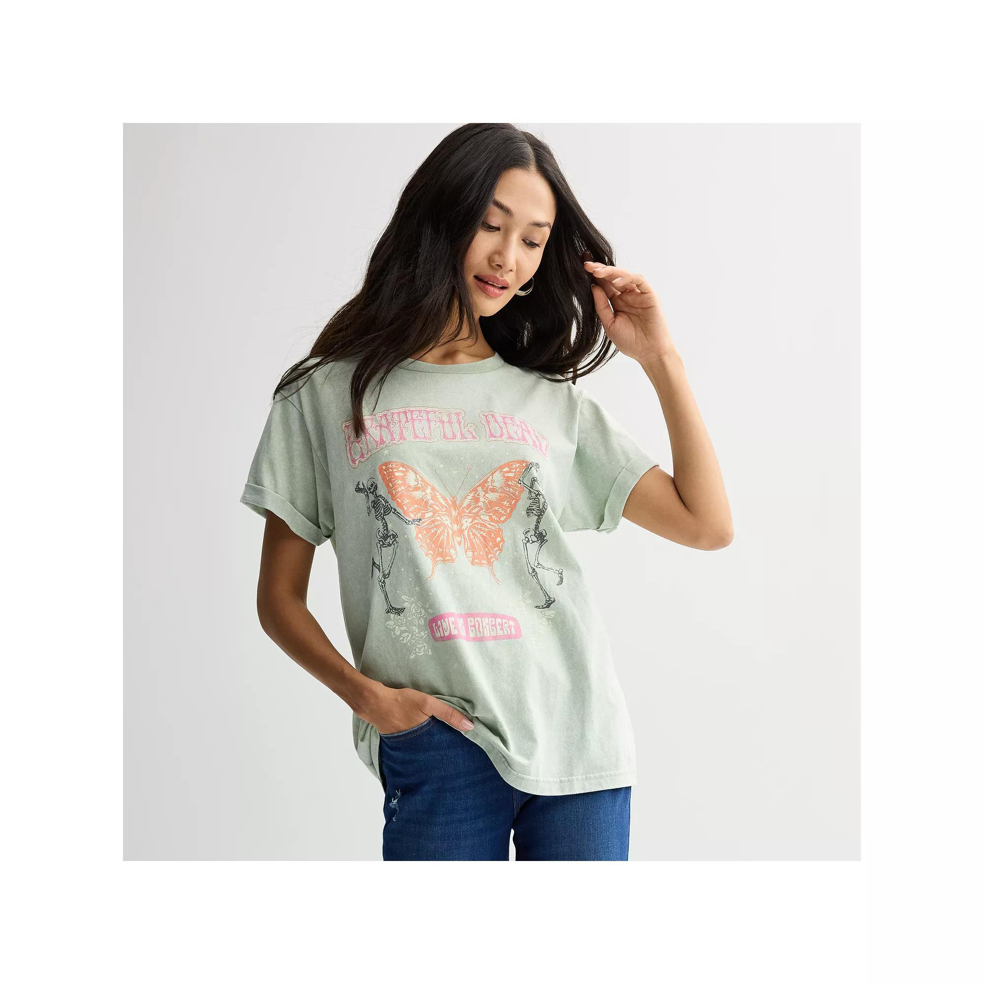 Women's Grateful Dead Live In Concert Graphic Tee, Size: XXL, Green Mineral Wash Product Image
