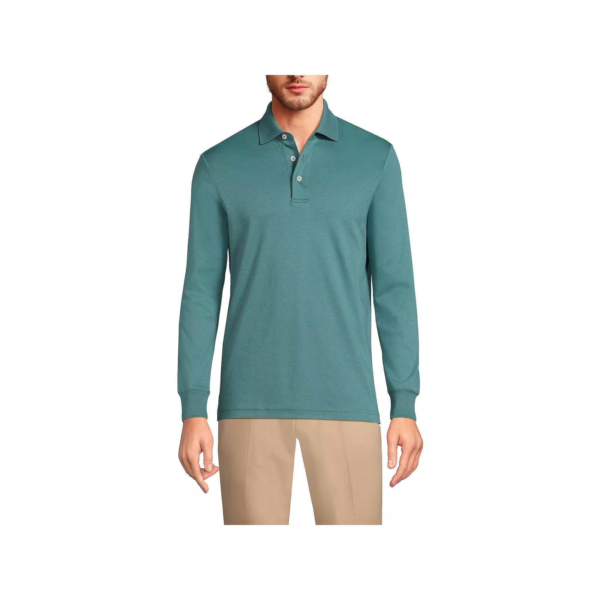 Men's Lands' End Soft Supima Polo, Size: Medium, Vintage Amber Product Image