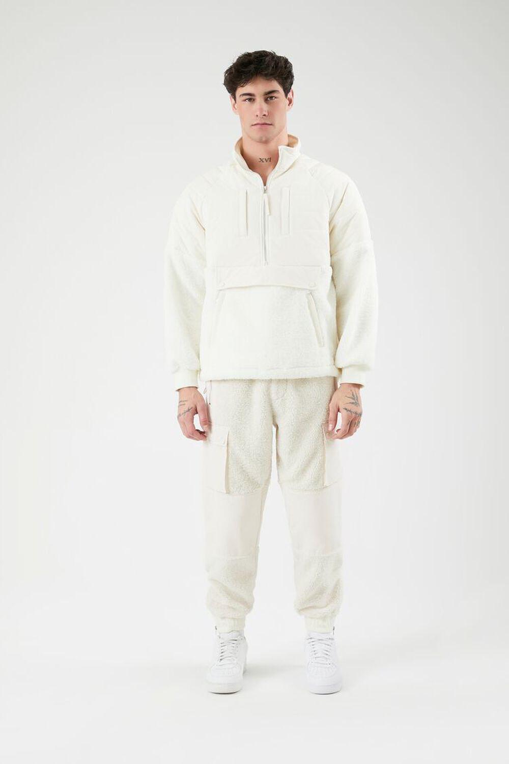 Faux Shearling Mixed Media Joggers | Forever 21 Product Image