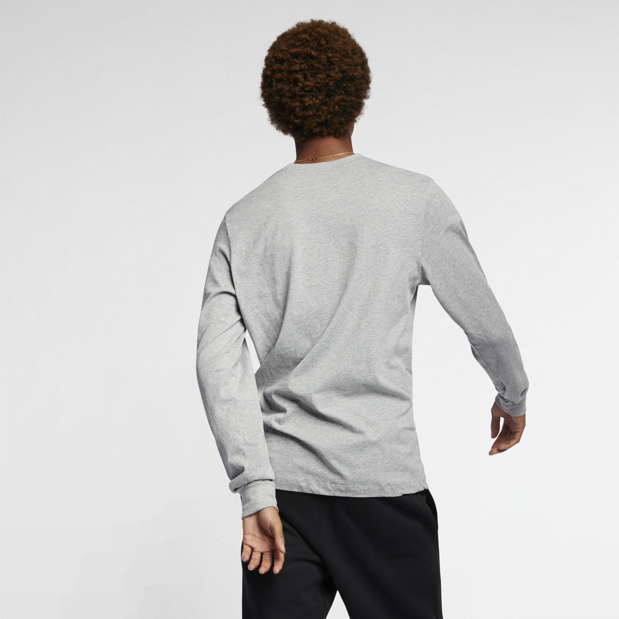 Nike Mens Nike Sportswear Long Sleeve T-Shirt - Mens Black/Grey Product Image