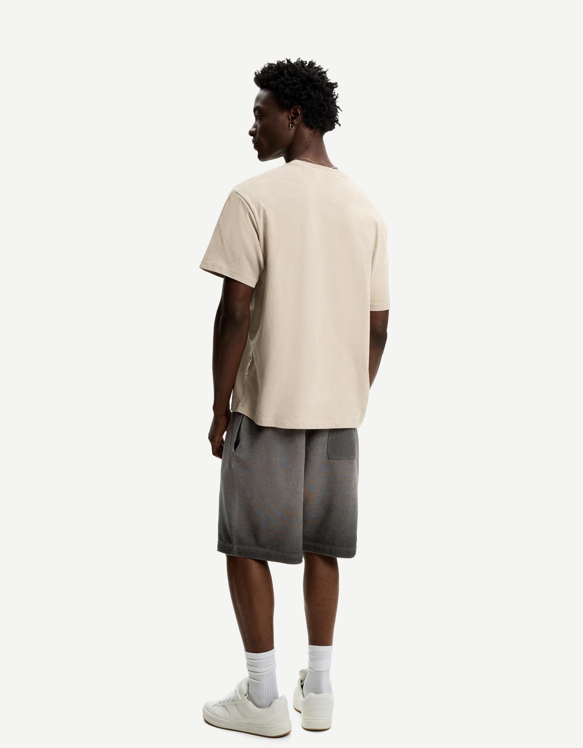 Faded waffle-knit Bermuda shorts Product Image