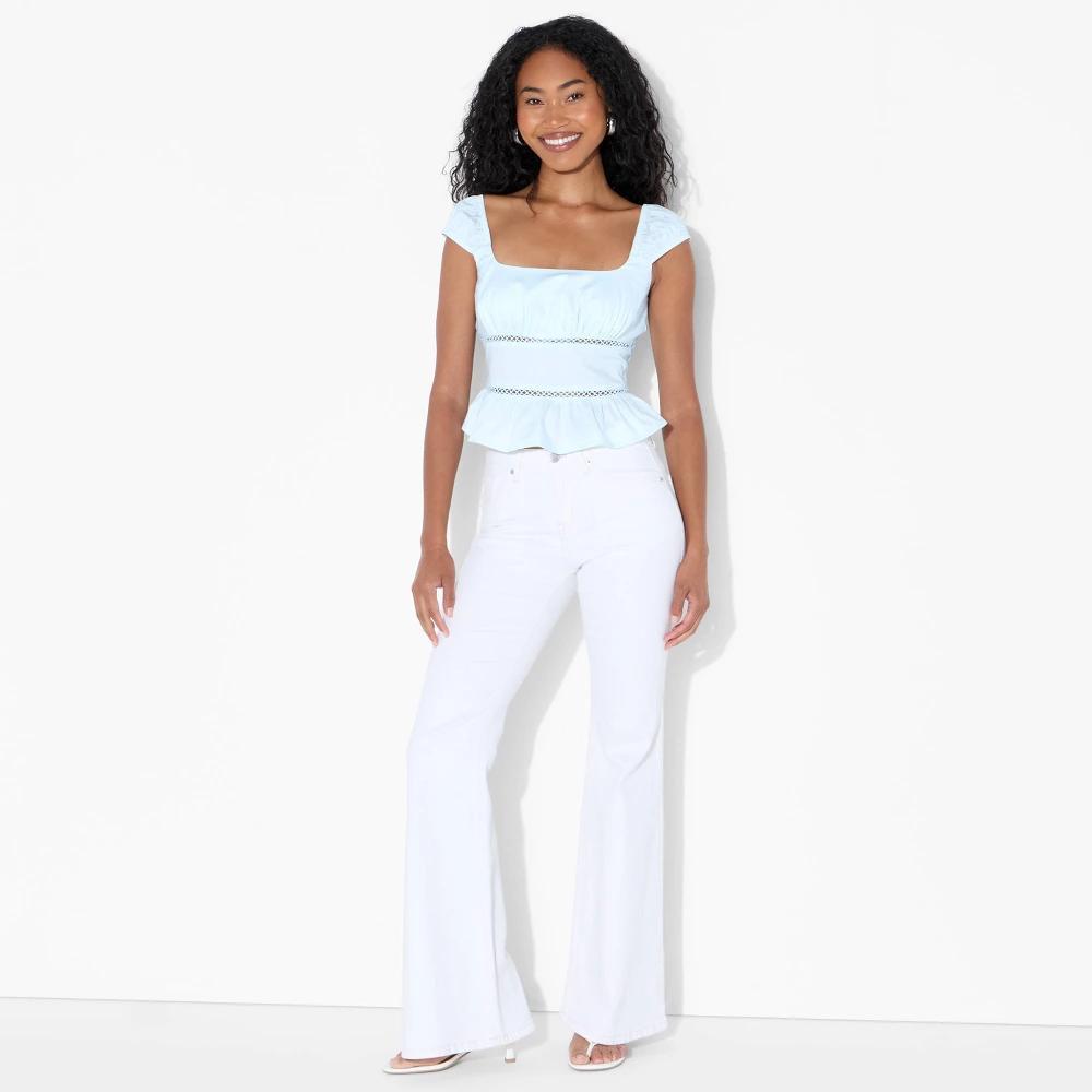 Women's Cap Sleeve Squareneck Peplum Top - WIld Fable™ Product Image