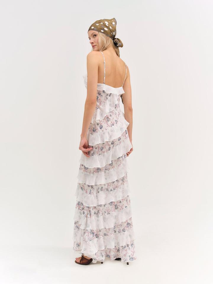 Debby Ruffled Maxi Dress — Multi Product Image