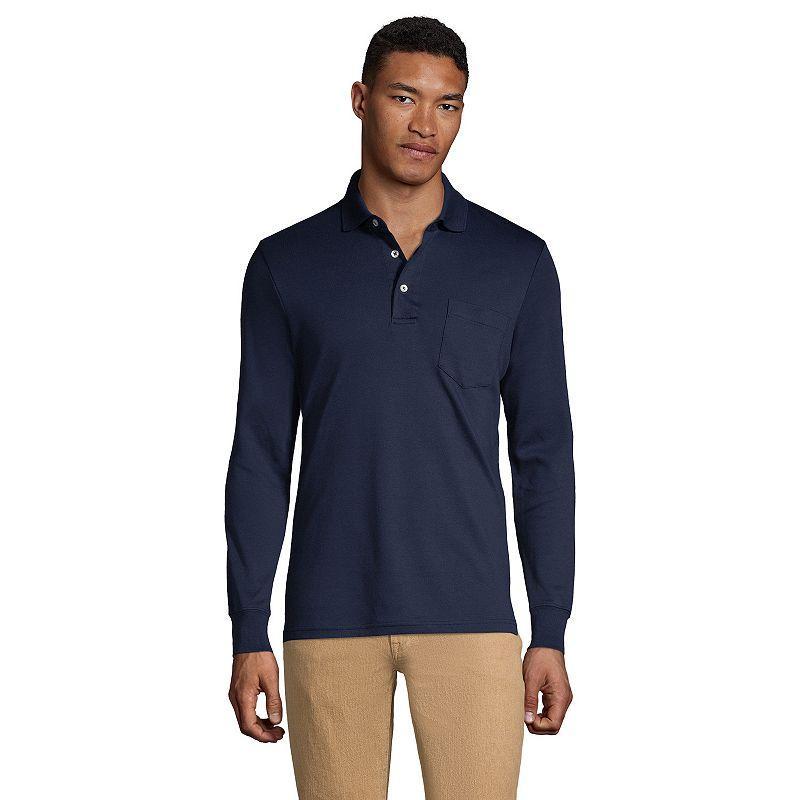 Men's Lands' End Classic-Fit Super Soft Supima Pocket Polo, Size: XL, White Product Image