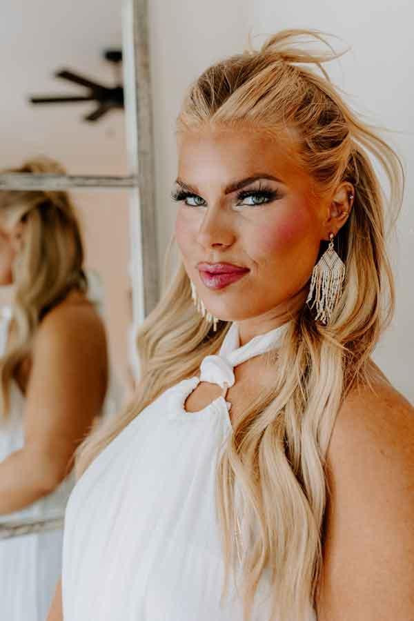 Porch Swing Sips Beaded Earrings In Ivory Product Image