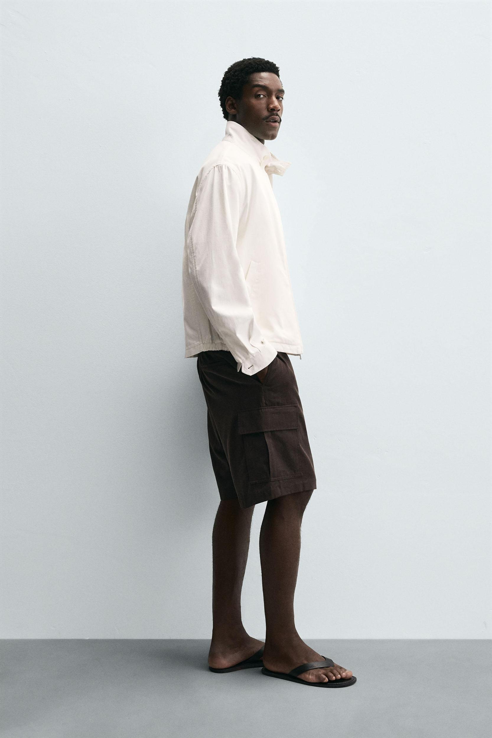 LYOCELL-COTTON CARGO SHORTS Product Image
