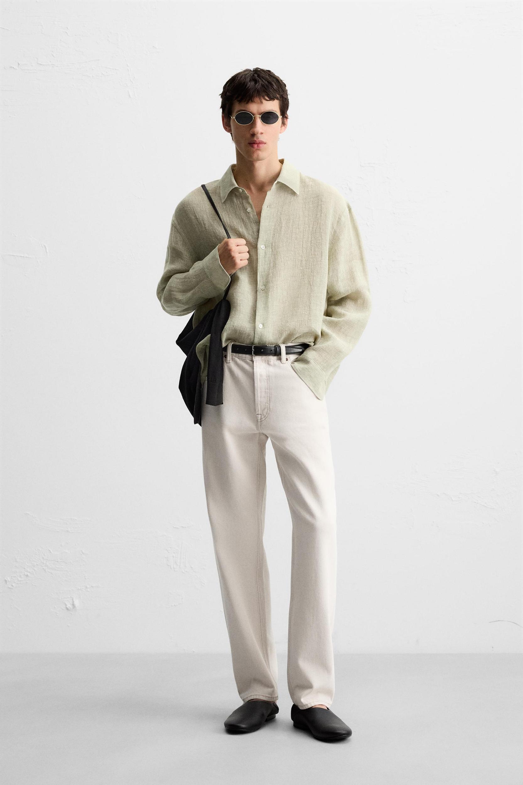 RELAXED FIT LINEN BLEND SHIRT Product Image