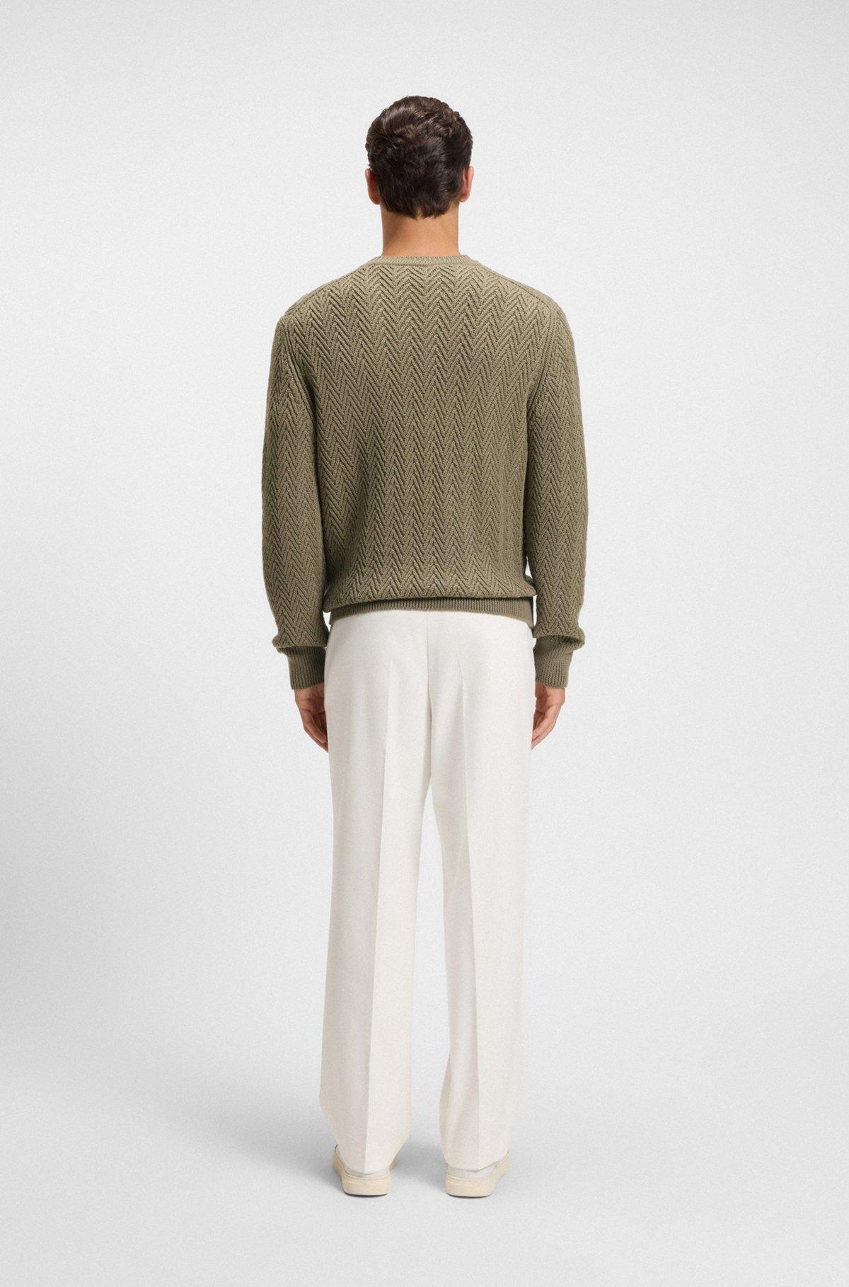 Virgin-wool sweater with herringbone structure Product Image
