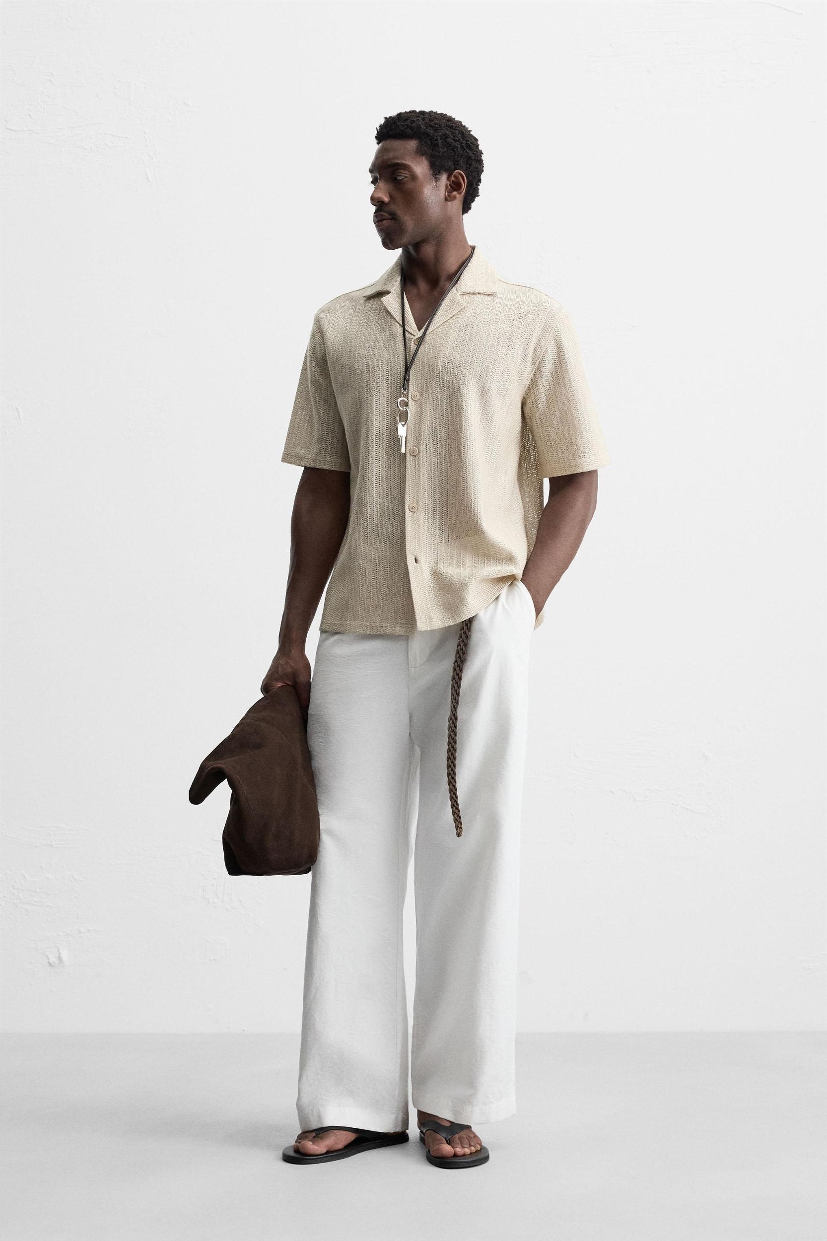 OPEN WEAVE HERRINGBONE SHIRT Product Image