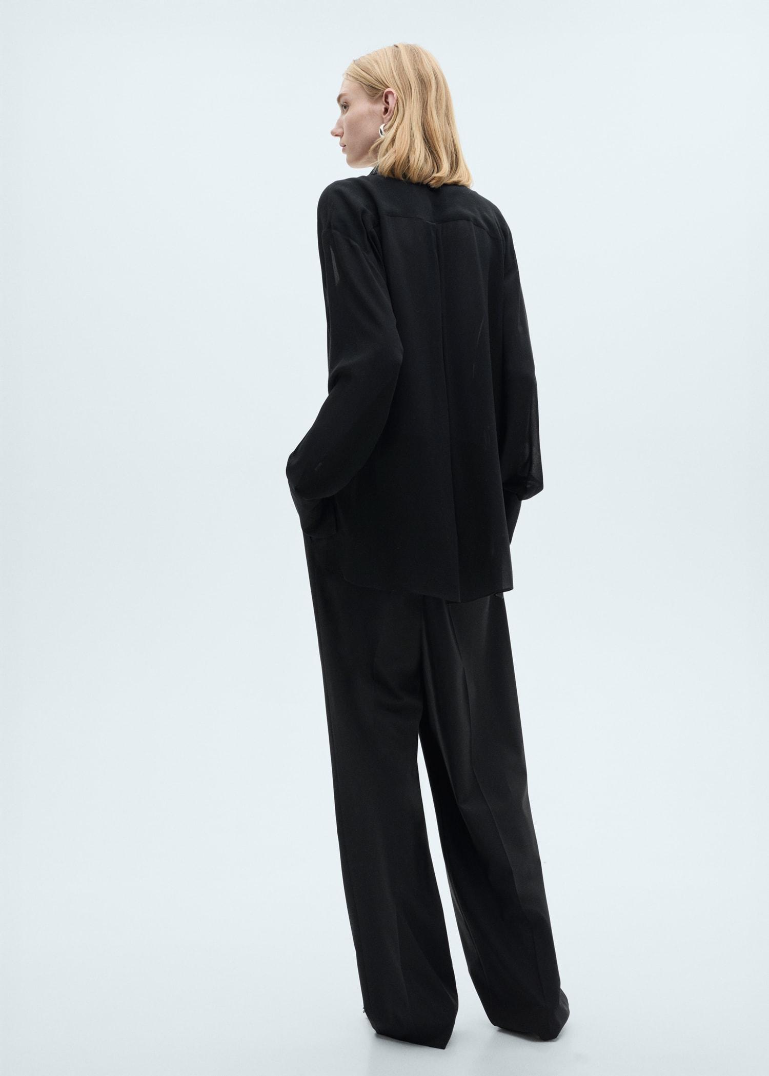 Straight-fit pleated pants - Women | MANGO USA Product Image