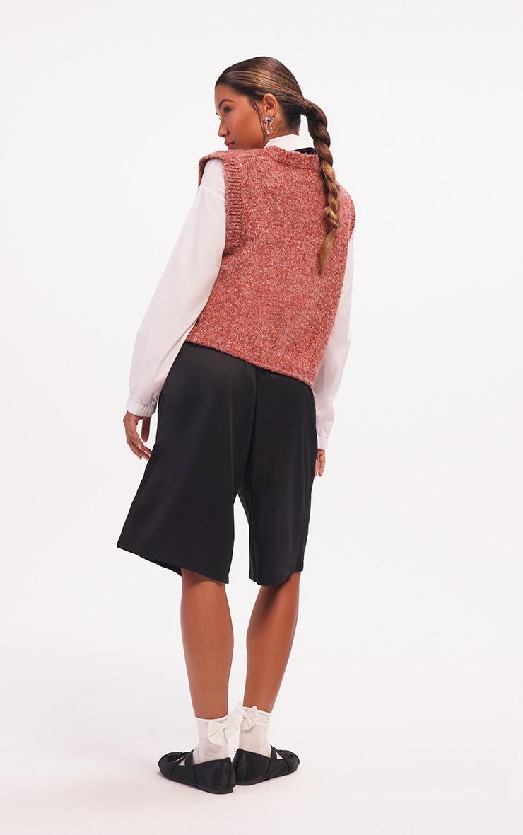 Red Marl Knit Sweater Vest Product Image
