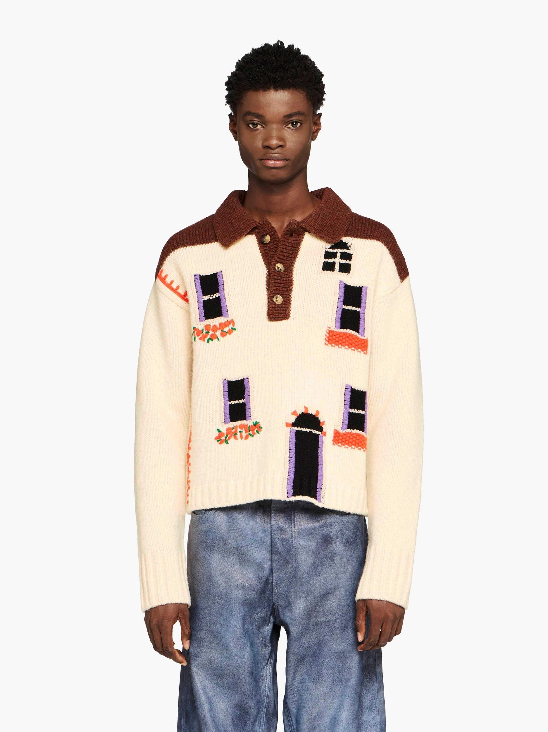 HOUSE' INTARSIA POLO SWEATER Product Image