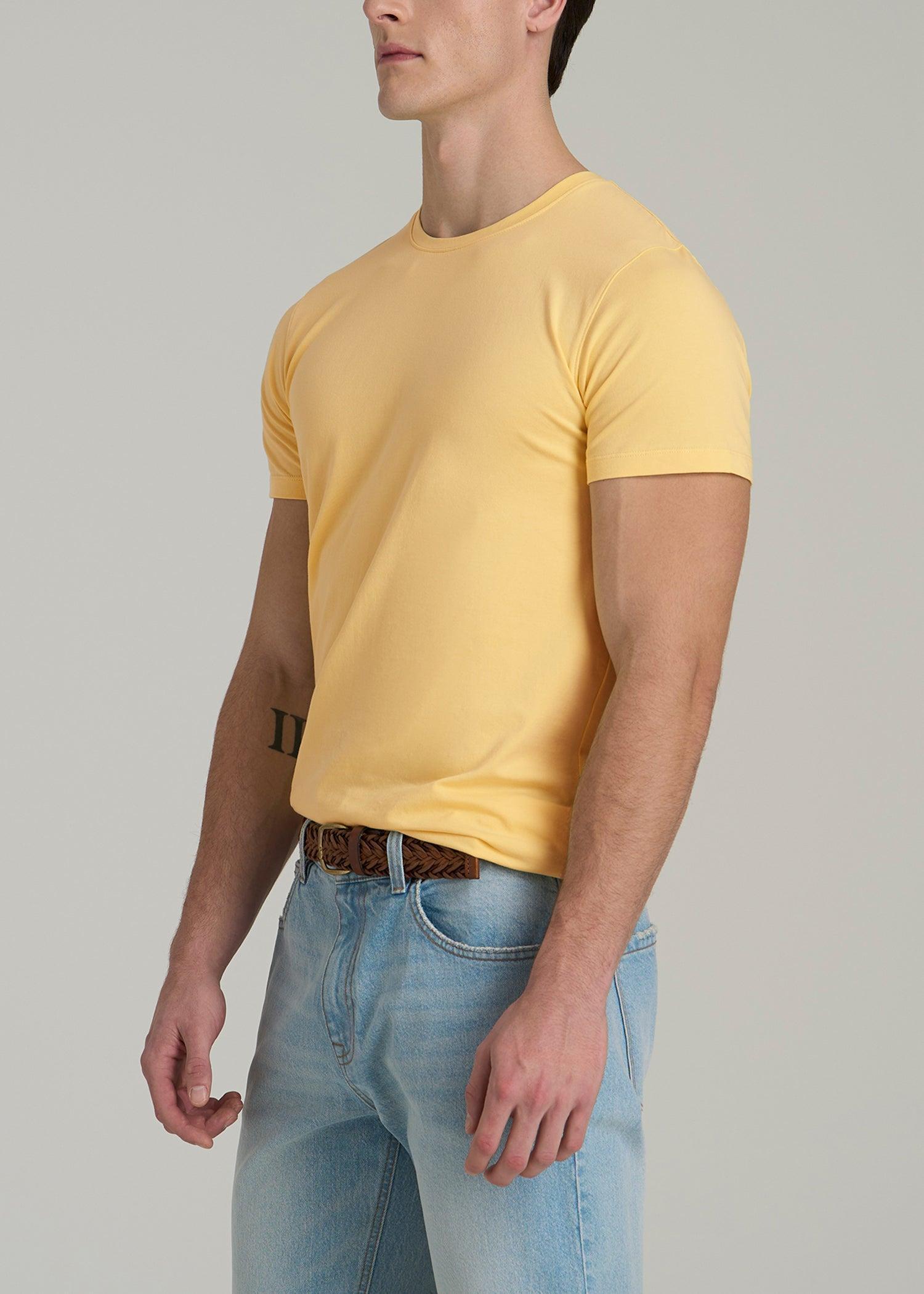 The Essential MODERN-FIT Crewneck Tee for Tall Men in Lemon Drop Product Image