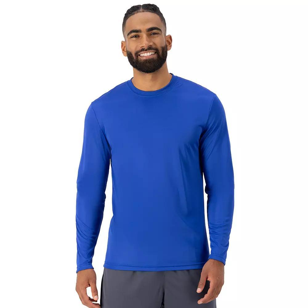 Men's Hanes® CoolDRI Long Sleeve Performance Tee, Size: XL, Blue Product Image