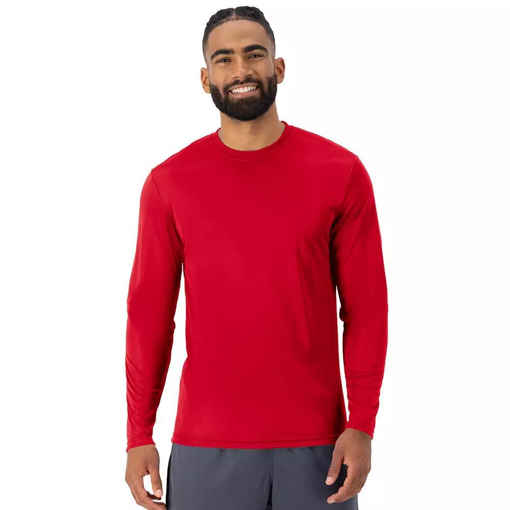 Men's Hanes® CoolDRI Long Sleeve Performance Tee, Size: XL, Blue Product Image