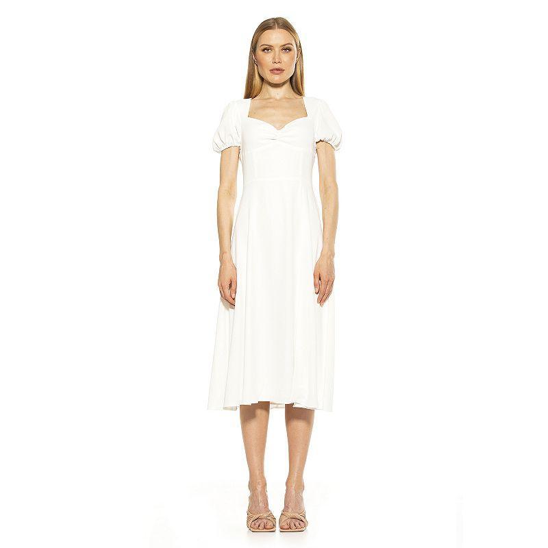 Women's ALEXIA ADMOR Gracie Fit & Flare Dress, Size: 4, Yellow Garden Product Image