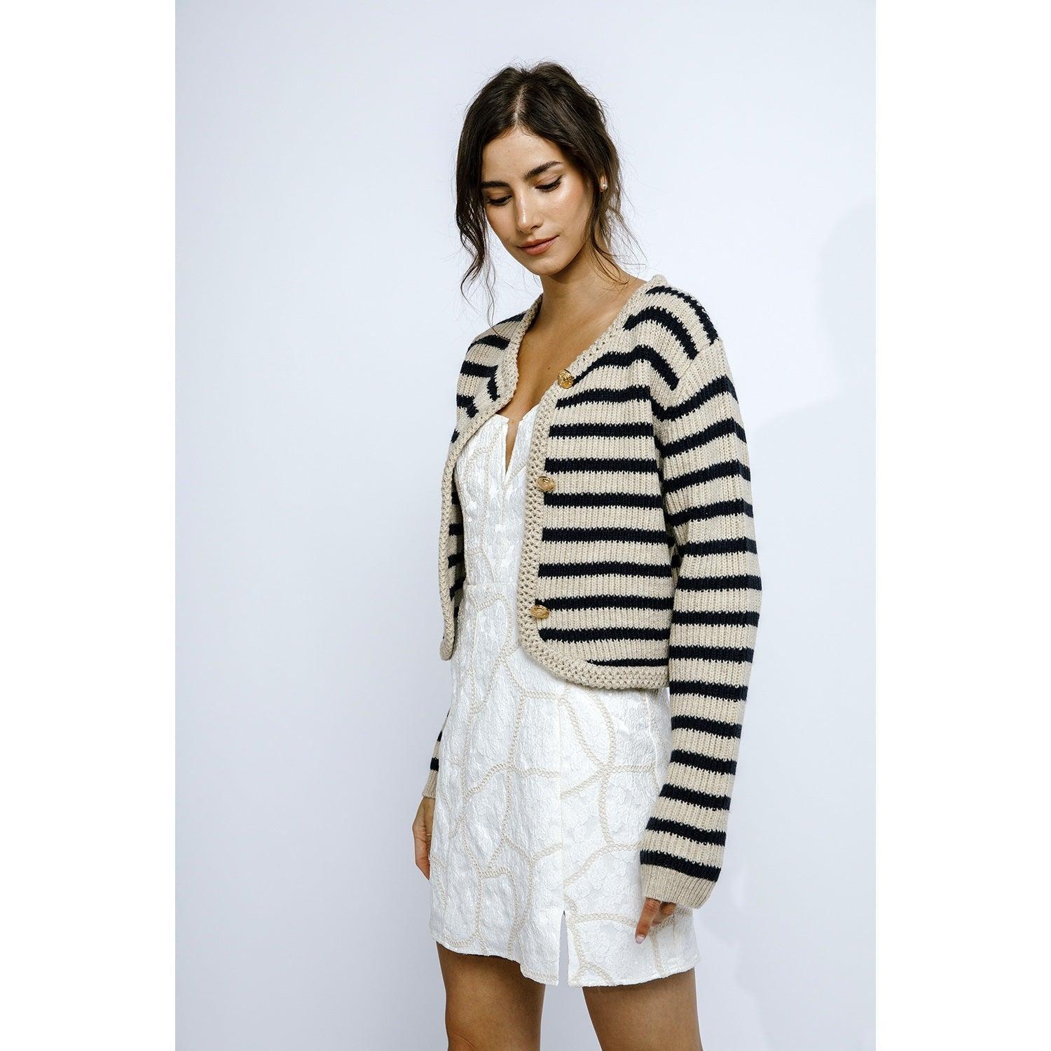 Nautical Striped Cardigan Product Image