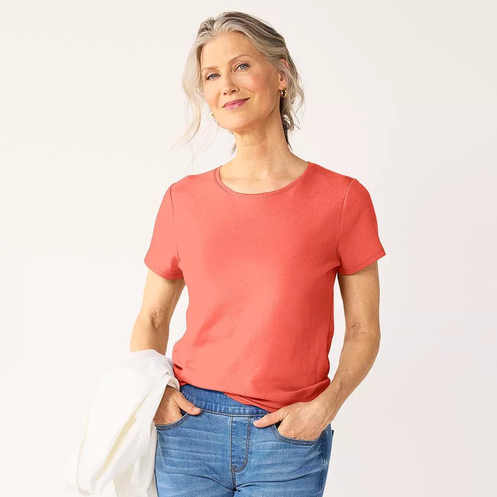 Womens Croft & Barrow Essential Crewneck Tee Yellow Yellow Product Image