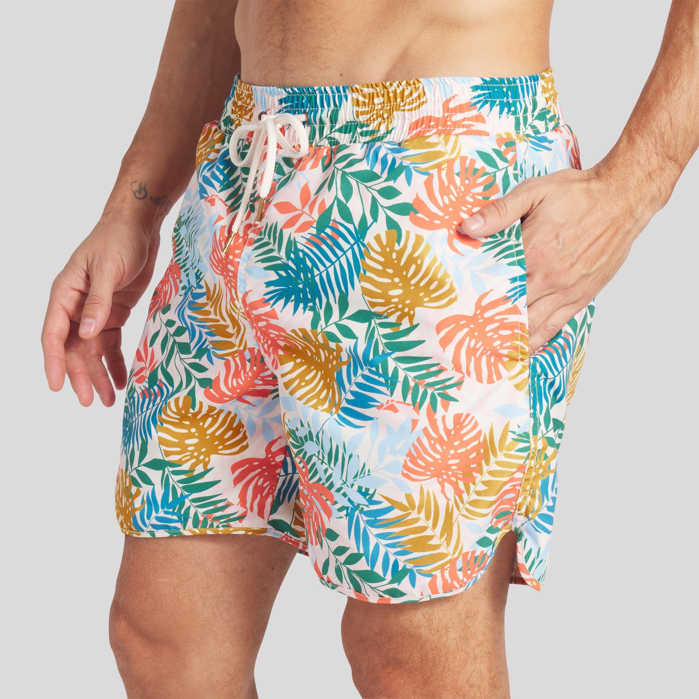 Tropical Leaf Eco Swim Trunk 8" SMP - Multi Color (Final Sale)* Product Image