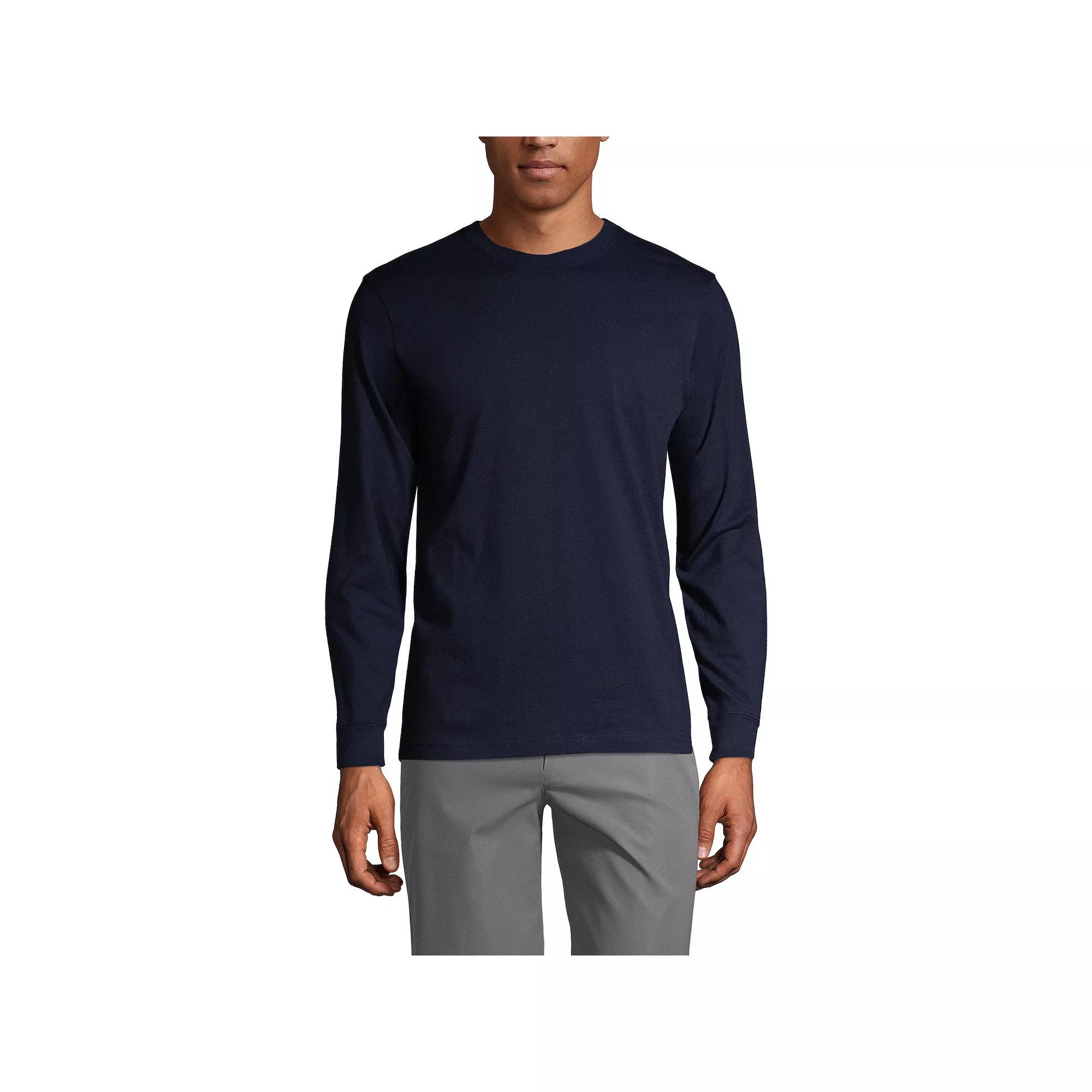 Men's Lands' End Essential Long Sleeve School Uniform T-shirt, Size: Medium, Red Product Image