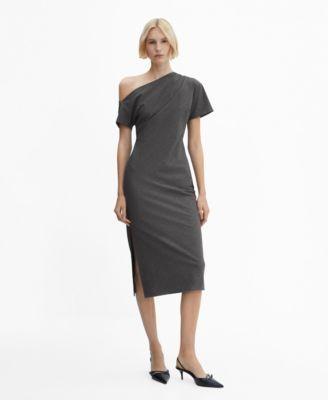 Mango Womens Side Slit Asymmetrical Dress Product Image