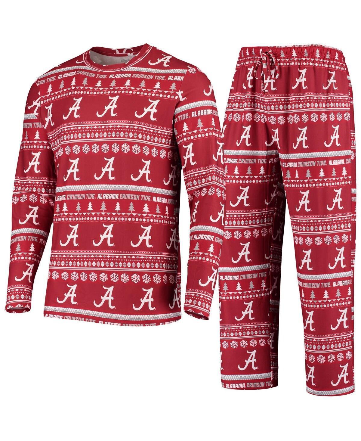 Men's Concepts Sport Crimson Alabama Crimson Tide Ugly Sweater Knit Long Sleeve Top and Pant Set, Size: Small, Red Product Image