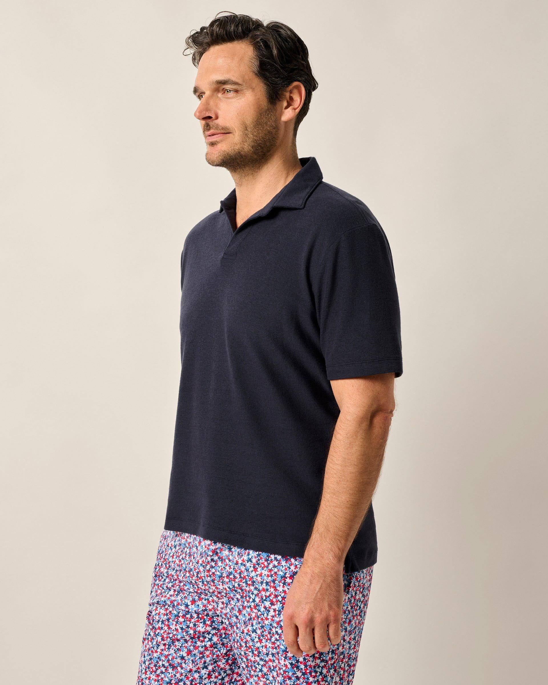 French Terry Johnny Collar Polo - Frankie Male Product Image