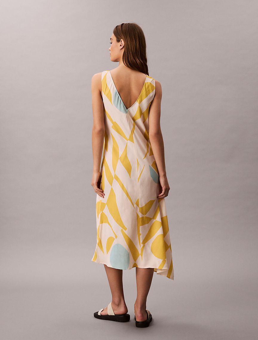 Printed V-Neck Midi Dress  Product Image