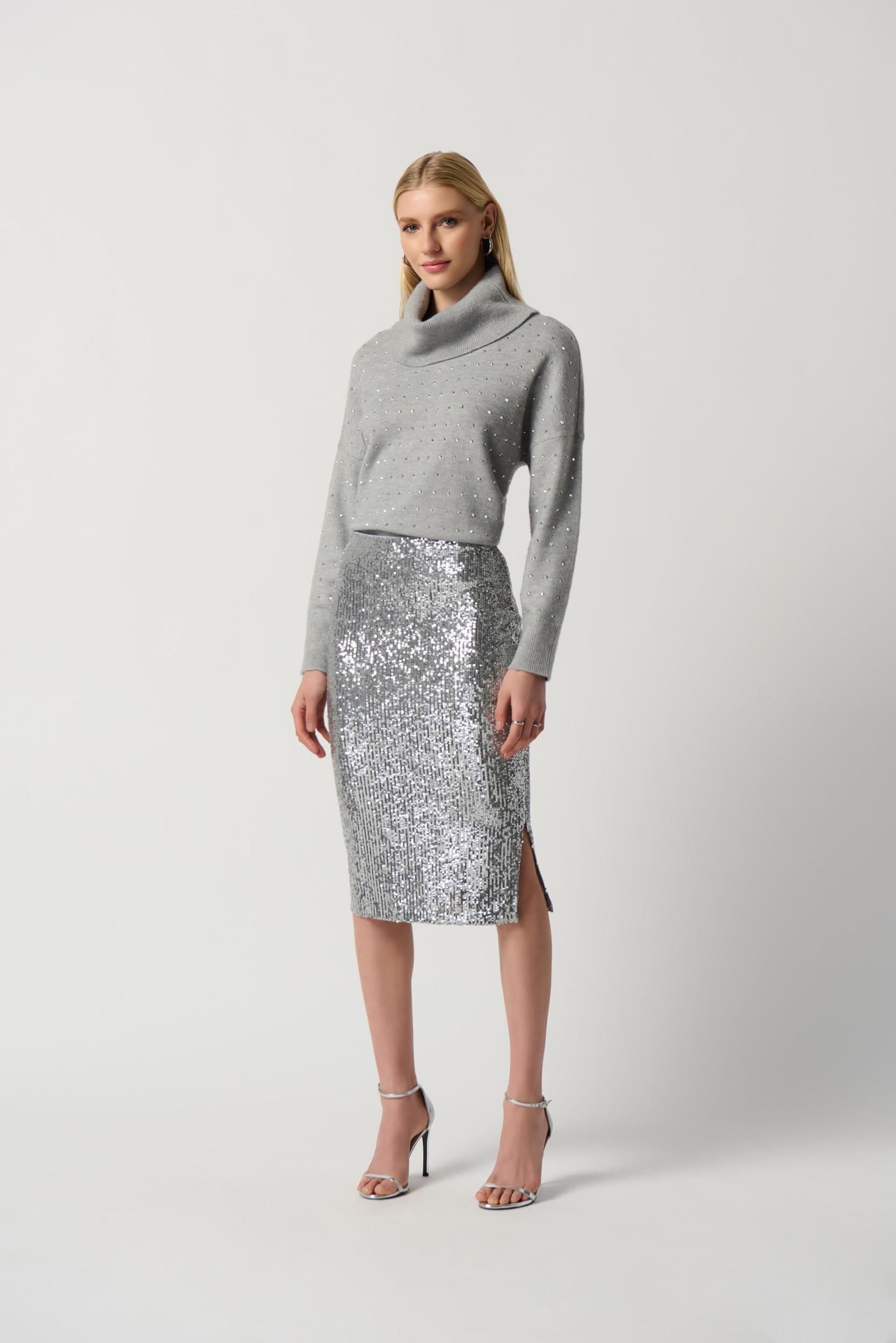Cowl Neck Sweater- Light Grey Product Image