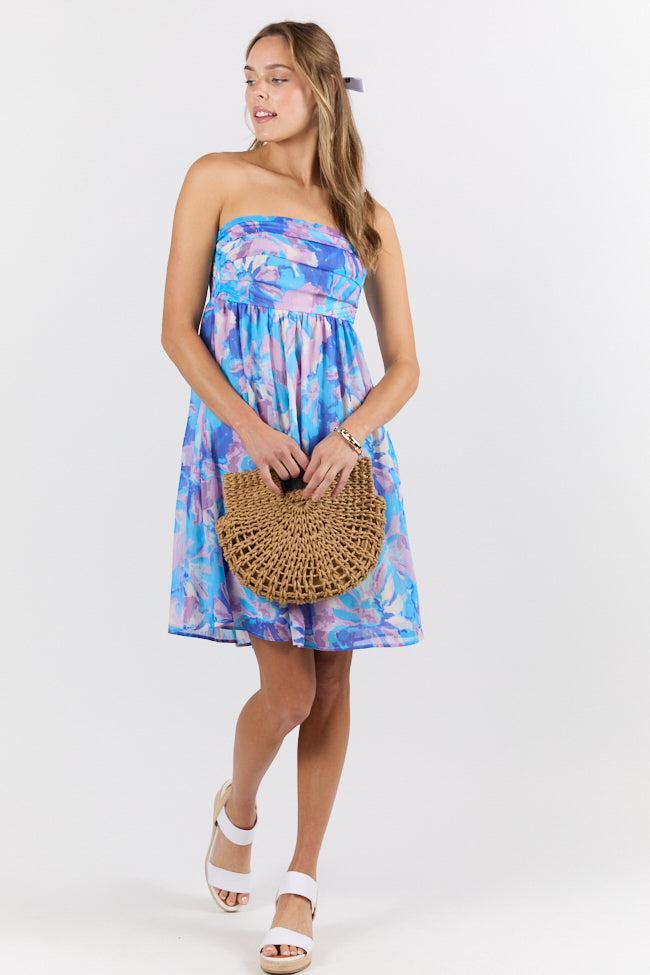 At The Oasis Multi Strapless Printed Mini Dress SALE Product Image